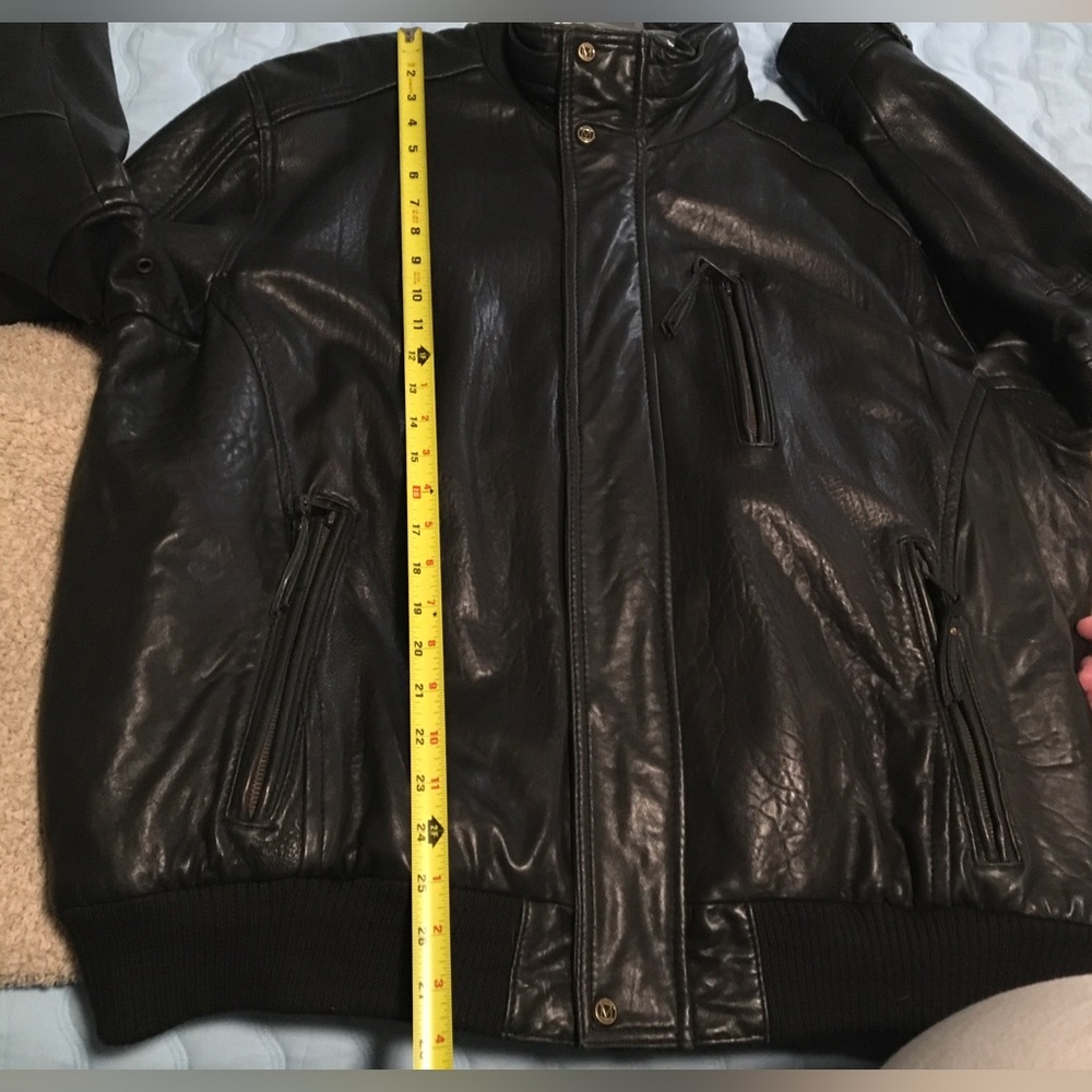 Men’s Leather Jacket Black Sz.XXL - Picture 11 of 12